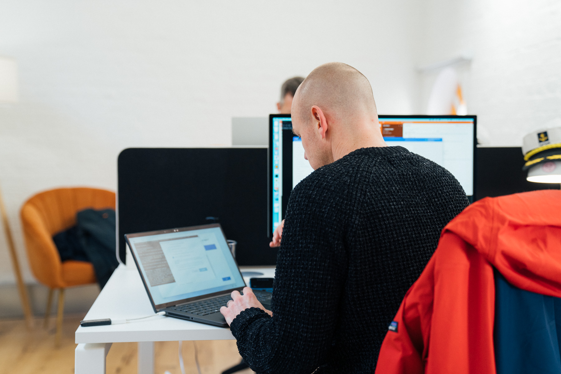 Tech Ahoy Employee working on Windows Laptop