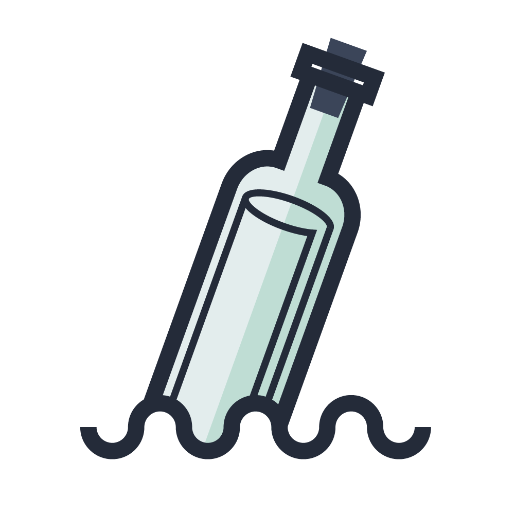 message in a bottle illustration